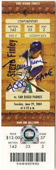 Randy Johnson Signed Ticket From 4,000 Strikeout Game